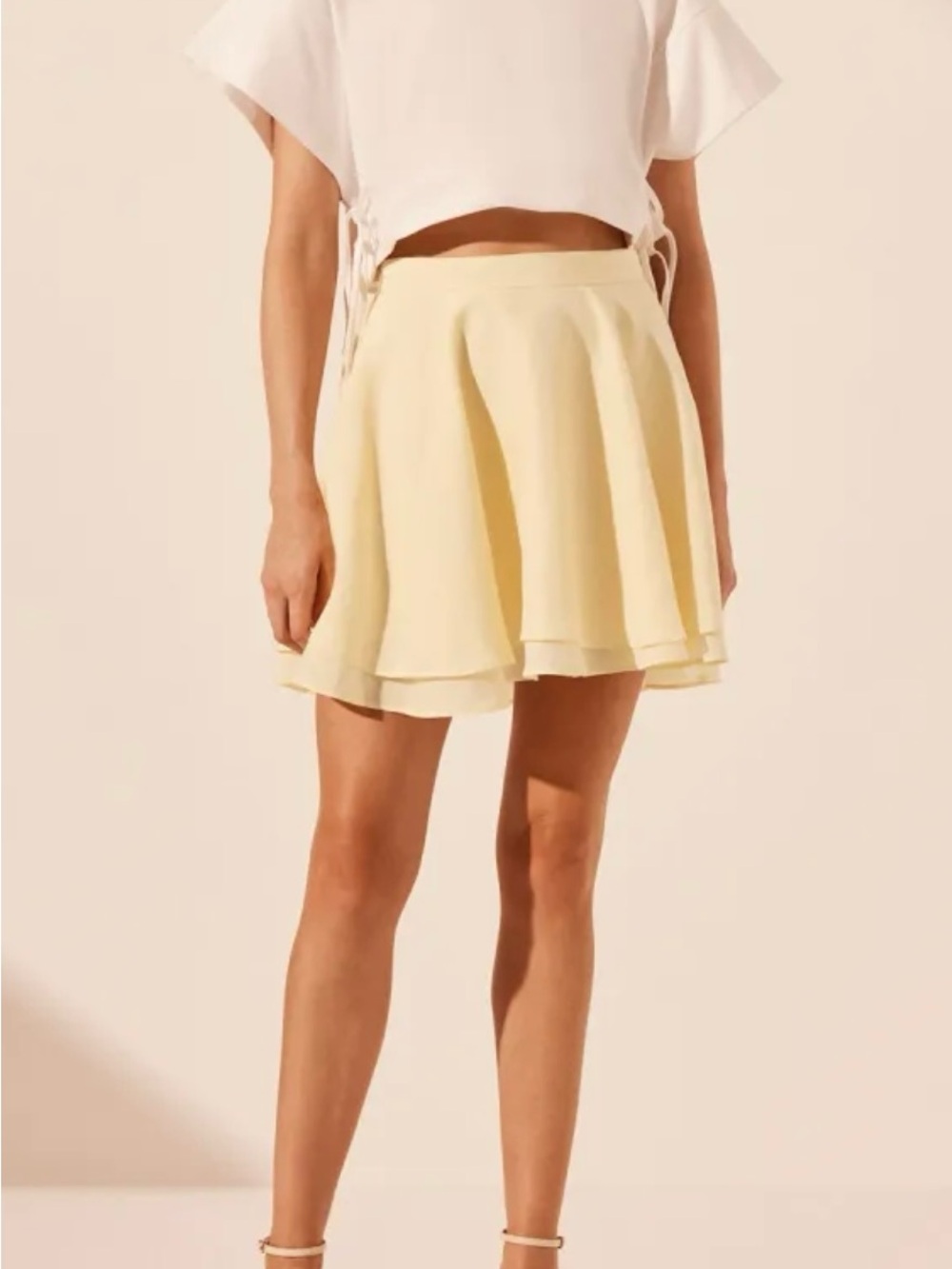 Shona Joy Cream Layered Circle Skirt